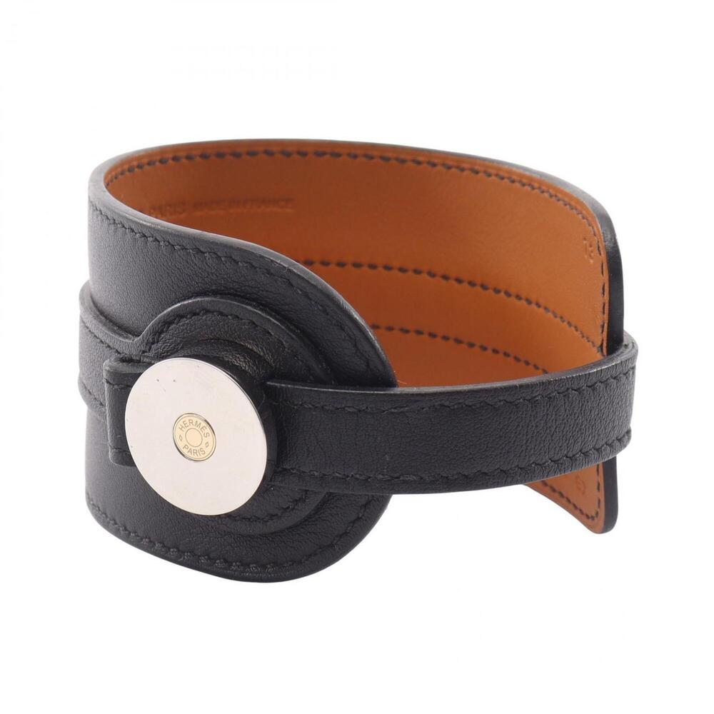 Hermes Cavaliere Bangle, Accessory, Veau Swift Leather, Women's, Black